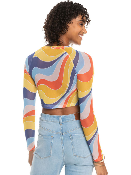 Just A Friend Women's Crop Top Long Sleeve Tiger Lily Cruz (NME3)