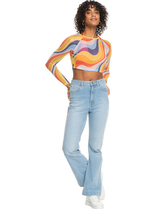 Just A Friend Women's Crop Top Long Sleeve Tiger Lily Cruz (NME3)