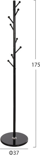 Freebox Metallic Coat Rack Black 37x37x175cm