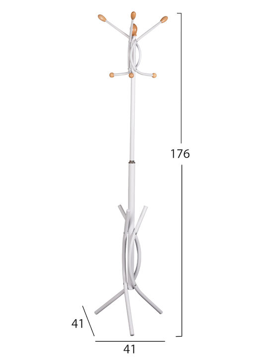 Freebox Καλόγερος Μεταλλικός Λευκός 41x41x176cm