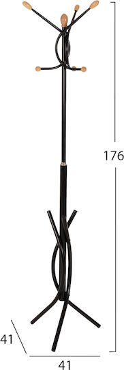 Freebox Καλόγερος Μεταλλικός Μαύρος 41x41x176cm