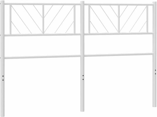 vidaXL Металик Бяло Табло За Легло 125x90см