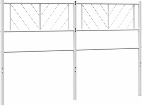 vidaXL Металик Бяло Табло За Легло 125x90см