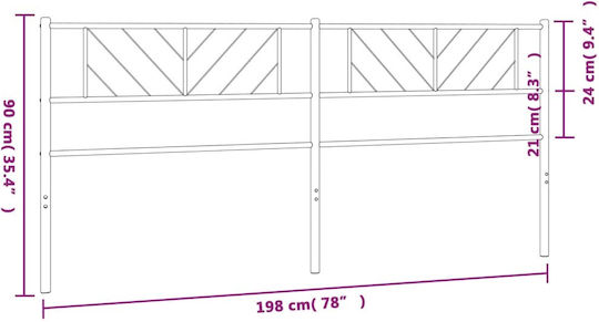 vidaXL Metallic White Bed Headboard 198x90cm