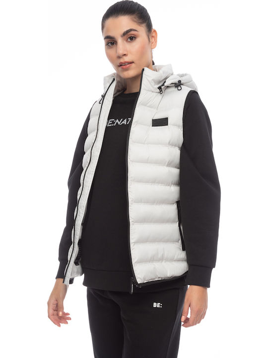 Women's Short Puffer Jacket for Winter Gray