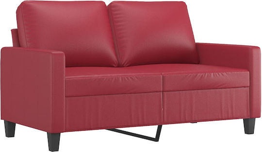 Living Room Furniture Set 3-Seater & 2-Seater & Stool Red