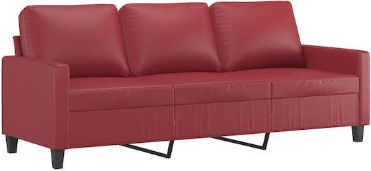 Living Room Furniture Set 3-Seater & 2-Seater & Armchair & Stool Red