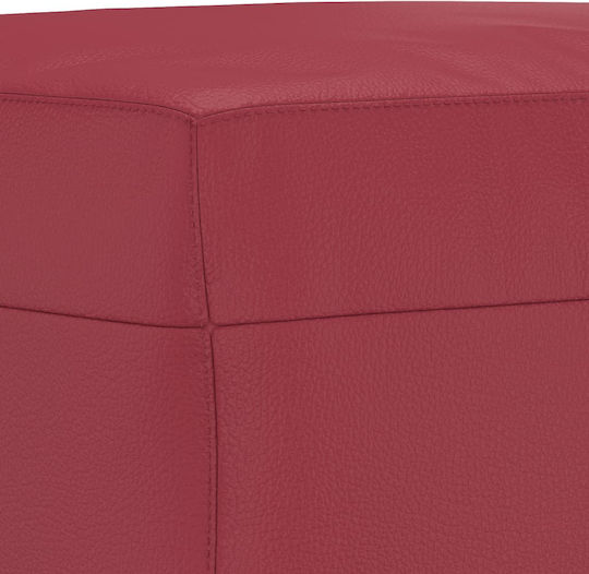 Living Room Furniture Set 3-Seater & 2-Seater & Armchair & Stool Red