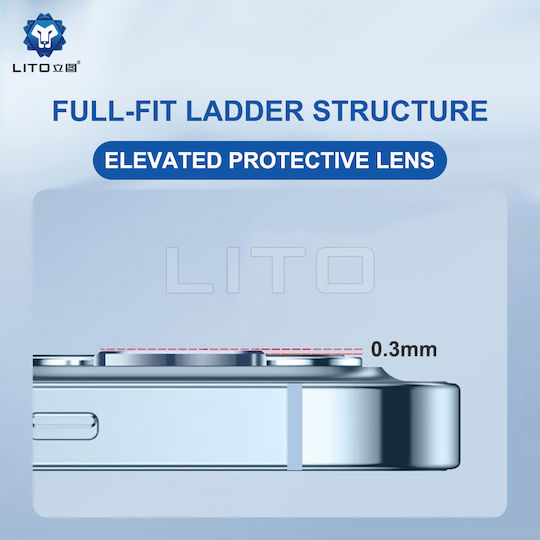 Lito S+ Camera Protection Tempered Glass Blue for the iPhone 15 / 15 Plus