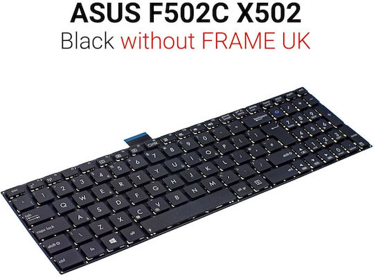 Asus Πληκτρολόγιο Laptop για Asus χωρίς Πλαίσιο και Διάταξη Αγγλικά (UK) σε Μαύρο χρώμα K551