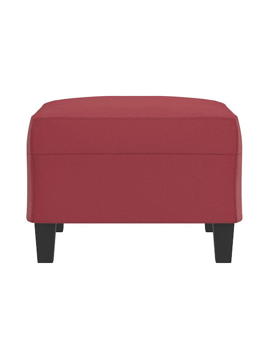 Burgundy Artificial Leather Footstool Upholstered 70x55x41cm