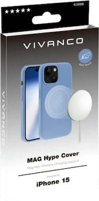 Vivanco Mag Hype Cover Silicone Back Cover Light Blue (iPhone 15)