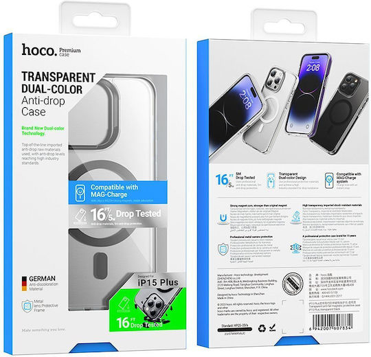 Hoco AS6 Back Cover Silicone 2mm Transparent Black (iPhone 15 Plus)