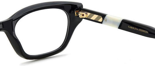 Carolina Herrera Plastic Eyeglass Frame Cat Eye Black HER 0192 80S