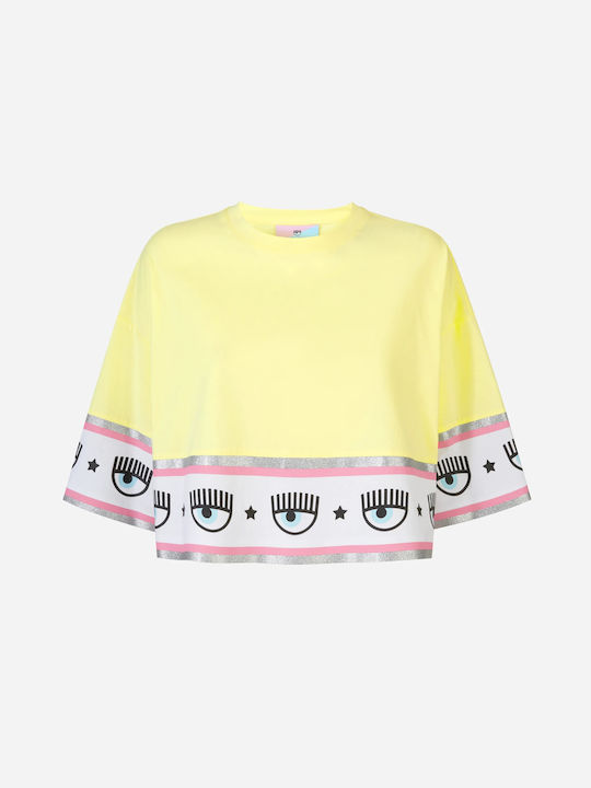 Chiara Ferragni Logomania Women's Crop T-shirt Yellow