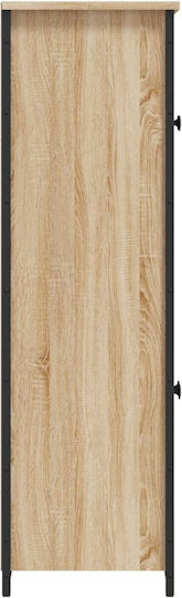 Vitrină Suspendată pentru Sufragerie din Placă Aglomerată, Stejar Sonoma, cu Geam, 62x32x106.5cm