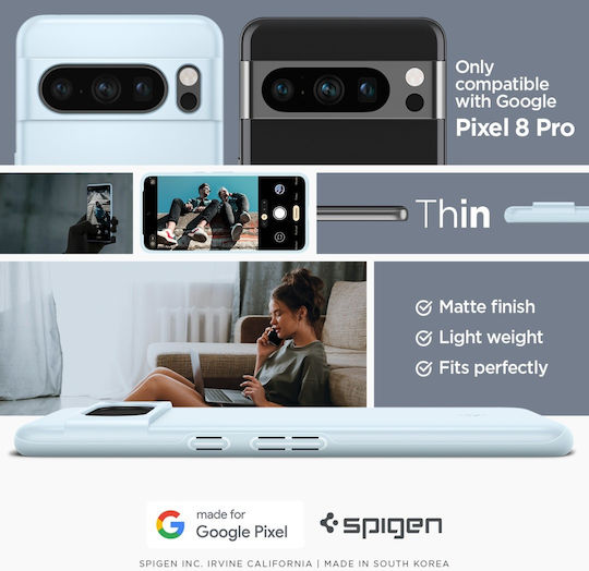 Spigen Thin Fit Back Cover Silicone Blue (Google Pixel 8 Pro)