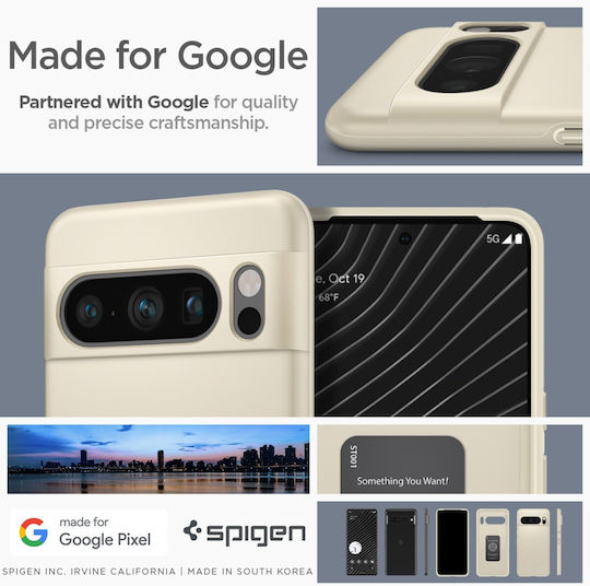 Spigen Thin Fit Back Cover Silicone / Plastic Beige (Google Pixel 8 Pro)