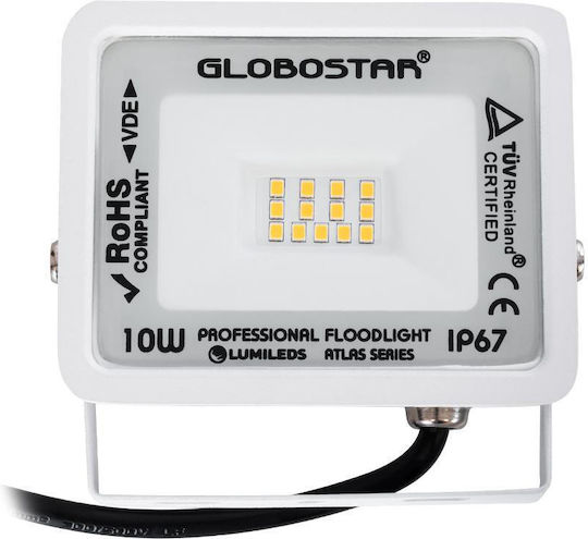 GloboStar Atlas Waterproof LED Floodlight 10W Warm White 2700K IP67