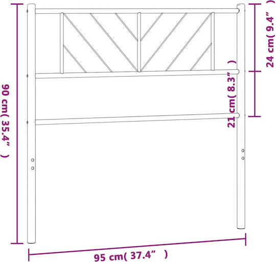 vidaXL Metallic White Bed Headboard 95x90cm