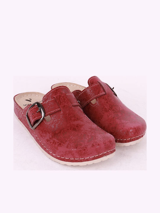 My Way Shoes Femei Anatomici Sabot Burgundy