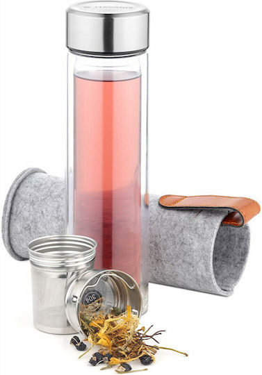 Navaris Bottle Glass with Screw Cap Transparent 500ml
