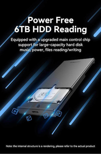 Vention Hard Drive Case 2.5" SATA III with connection USB 3.0 in Schwarz color