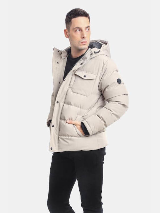 Paco & Co Herren Winter Jacke Lässig Beige