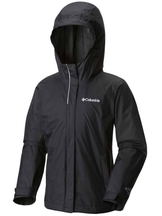Arcadia Waterproof Kids Sports Coat Windproof with Lining Hooded Black