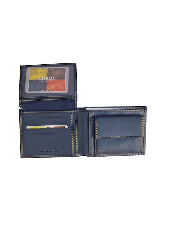 Luxus Men's Leather Wallet Blue