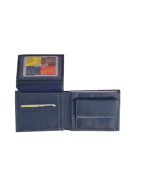 Luxus Men's Leather Wallet Blue