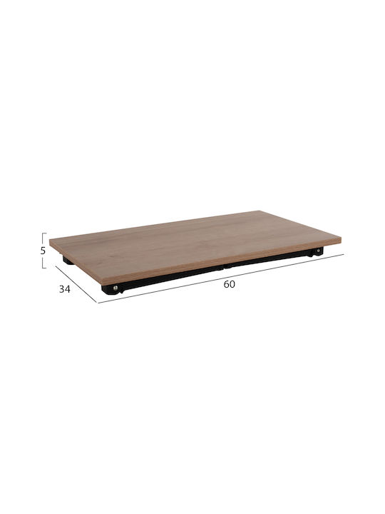 Freebox Rectangular Plastic Folding Bed Tray Black 60x34x29cm FB98965.11