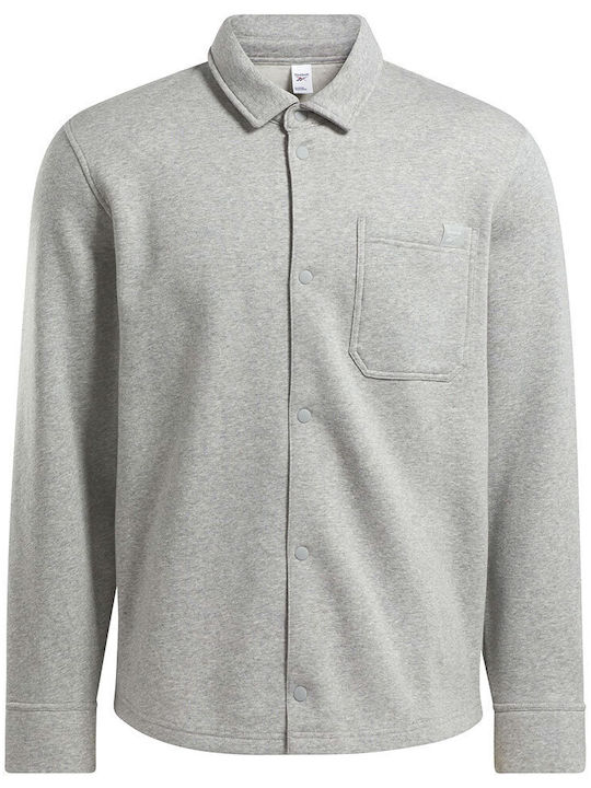 Μακρυμάνικo Overshirt σε Κανονική Γραμμή Medium grey hea