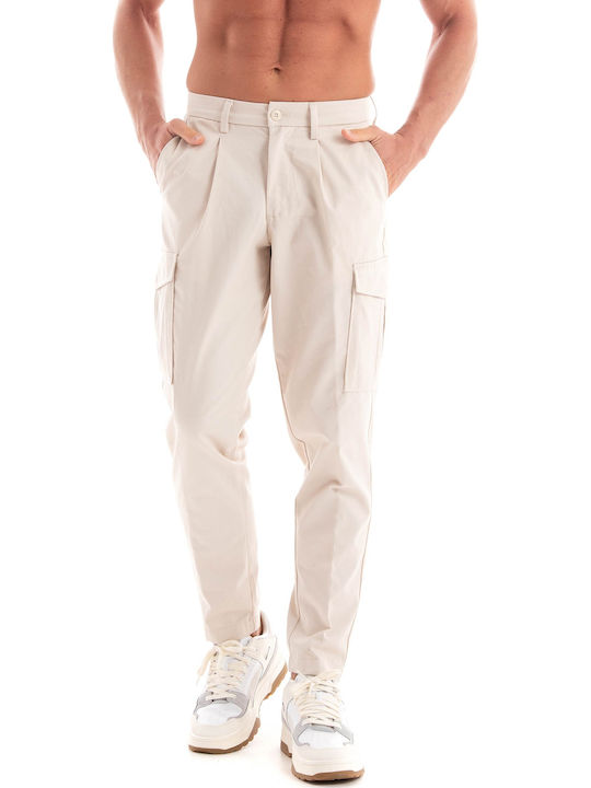 Hose Cargo in Tapered Schnitt Light Beige