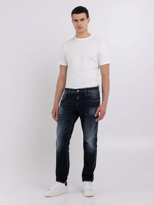 Men's Jeans Pants with Slim Fit Dark Blue