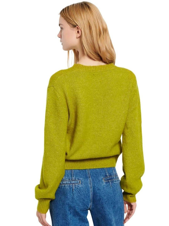 Funky Buddha Women's Long Sleeve Sweater Green Moss