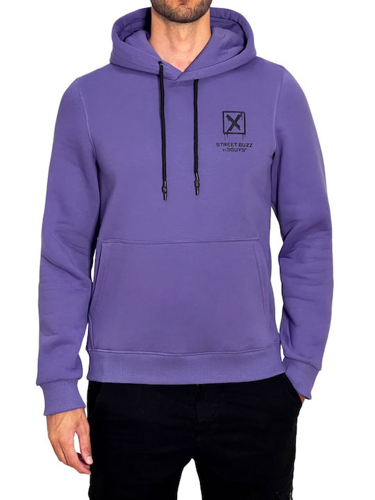 3Guys Herren Sweatshirt Purple