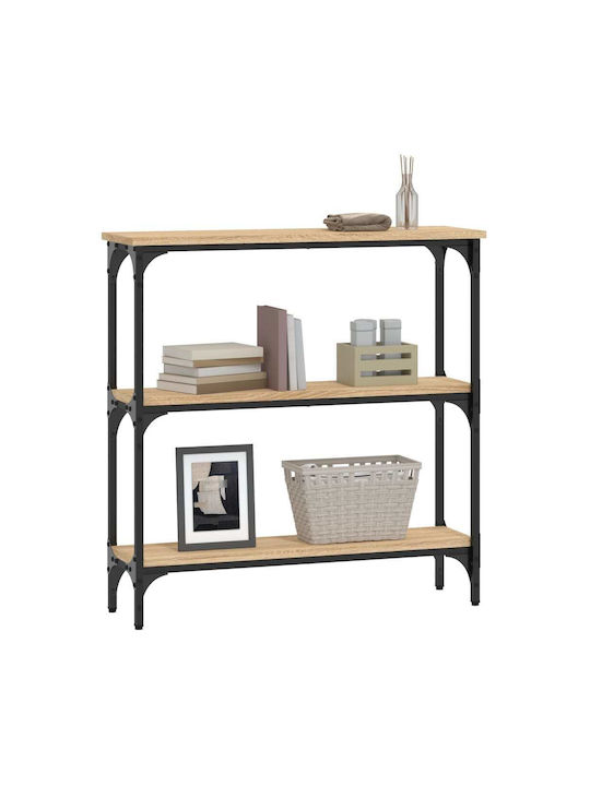 Console Table Wood & Metal Sonoma Oak L75xW22.5xH75cm