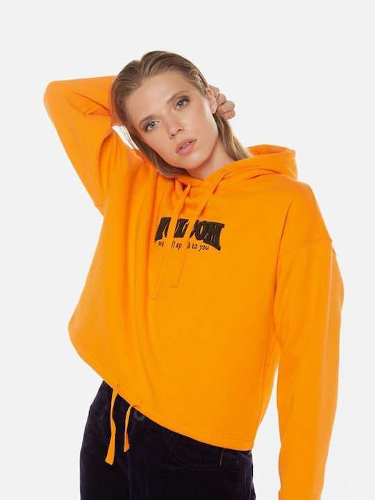 Volcom Women's Hooded Fleece Sweatshirt Orange