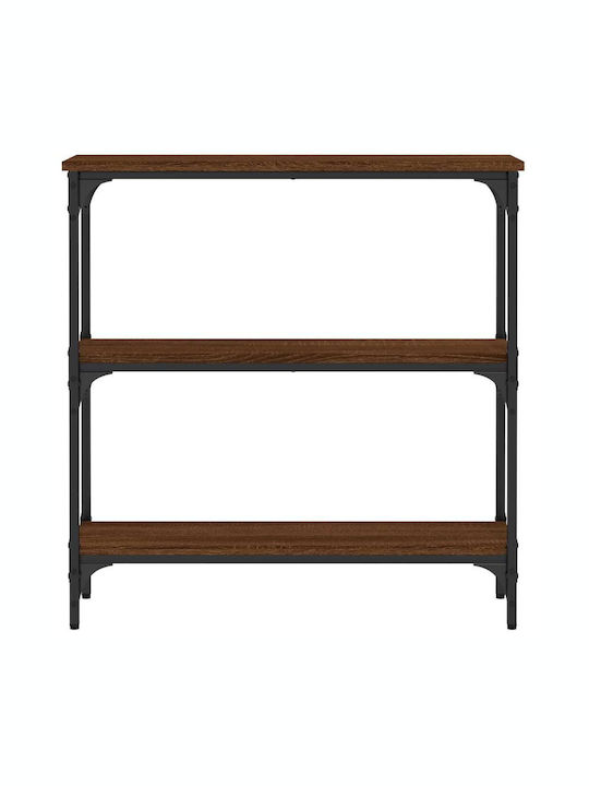 Console Table Wood & Metal Brown Oak L75xW22.5xH75cm