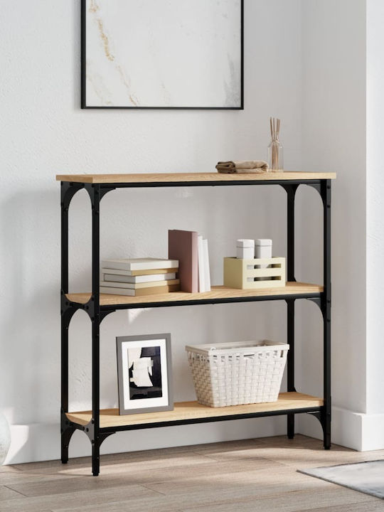 Console Table Wood & Metal Sonoma Oak L75xW22.5xH75cm