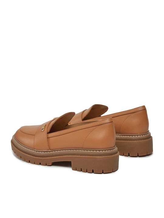 Parker Lug Leather Women's Moccasins in Green Color