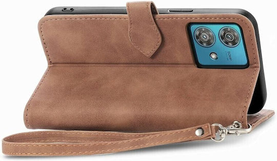 Flower Zipper Brieftasche Braun (Motorola Edge 40)