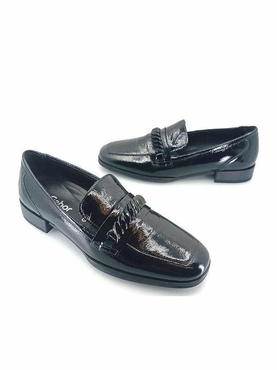 Δερμάτινα Γυναικεία Loafers σε Μαύρο Χρώμα