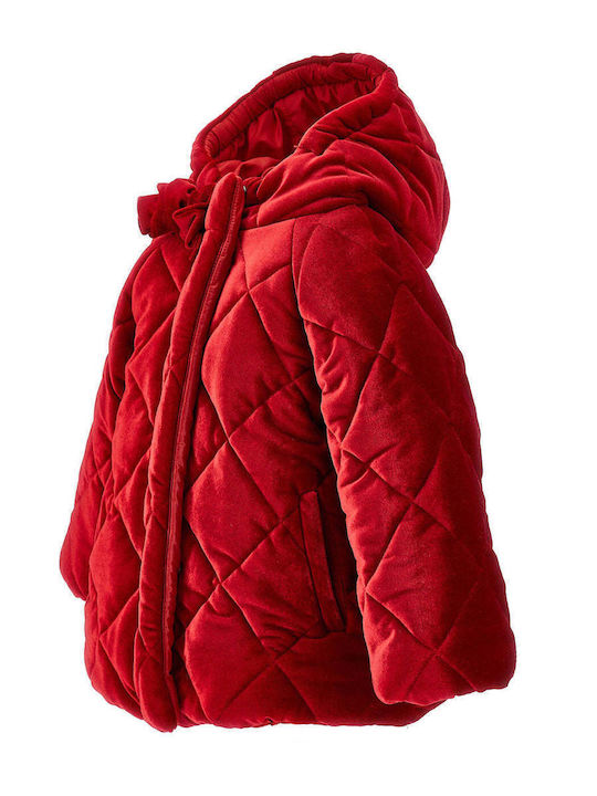 Kinder Steppjacke mit Futter & Kapuze Red