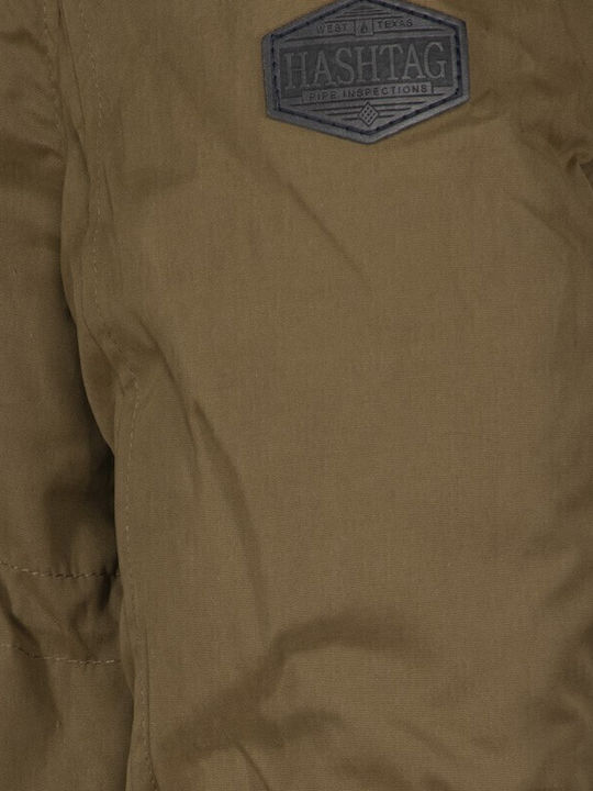 Kinder Parka Lang mit Futter & Kapuze Khaki