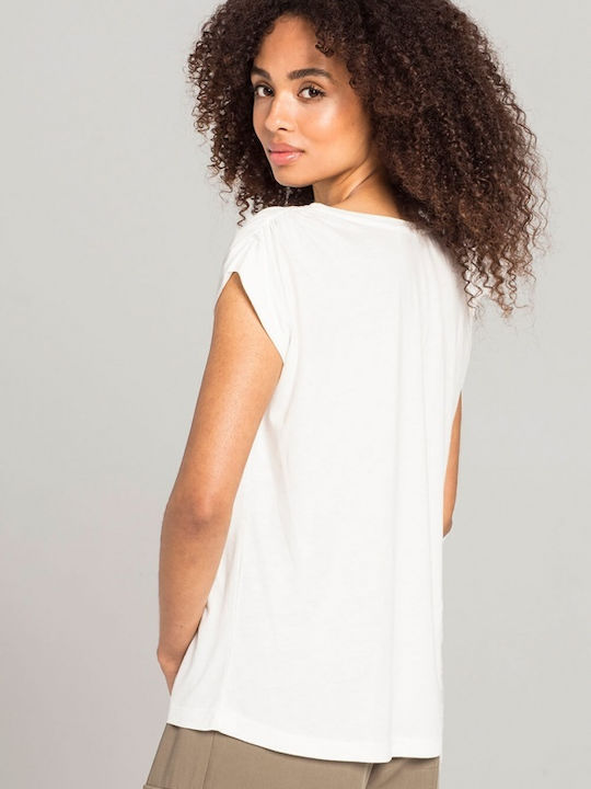 Matis Fashion Women's Crop Top Cotton Short Sleeve Beige