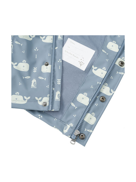 Αδιάβροχο Παιδικό Casual Μπουφάν με Κουκούλα Whale Blue