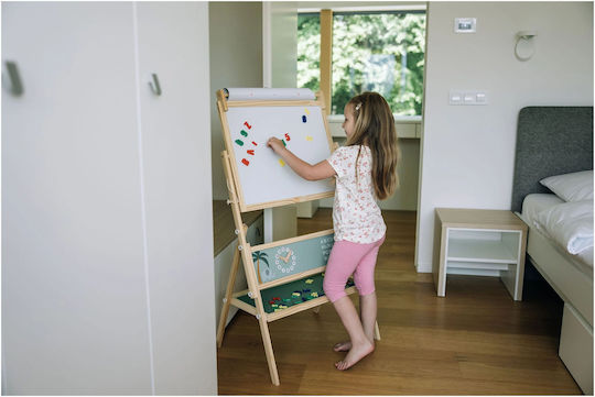 FreeOn Magnetic Board Markerboard Blackboard Double Sided Floor 112cm