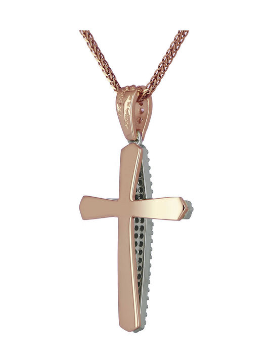 Fa Cad'oro Women's White Gold Cross 14K Double Sided